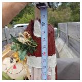 Decorative Fall and Christmas Figures including Scarecrow, Witch, and Santa