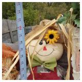 Decorative Fall and Christmas Figures including Scarecrow, Witch, and Santa