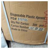 Disposable Plastic Aprons Lot - Approx. 300 Pieces, Unopened Case