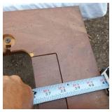 Vintage Wooden Sewing Table with Hinged Top and Storage Compartment