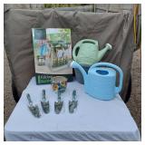Lifestyle Folding Garden Seat, Watering Cans, and Gardening Tools