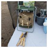 Lifestyle Folding Garden Seat, Watering Cans, and Gardening Tools