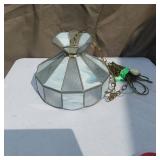 Colored Glass Hanging Lamp with Chain