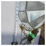 Colored Glass Hanging Lamp with Chain