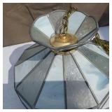 Colored Glass Hanging Lamp with Chain