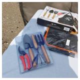 Garden Tool Set, Watering Nozzle Set, and Square Pattern Sprinkler