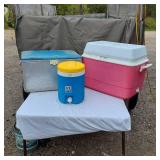 Lot of Coolers including a Vintage Cronstroms and Beverage Dispenser