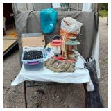 Lot of Camping and Outdoor Items including Coleman Lantern, Weber Lighter Cubes, and Thermacell Refills