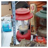 Lot of Camping and Outdoor Items including Coleman Lantern, Weber Lighter Cubes, and Thermacell Refills
