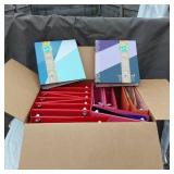 Box of Assorted 1.5 Inch Binders in Various Colors