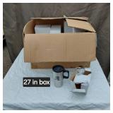 Lot of 27 Stainless Steel Travel Mugs with Lids