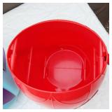 Lot of Character-Themed Halloween Candy Buckets including Paw Patrol, Frozen, and Spider-Man