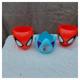Spider-Man and Frozen Themed Plastic Halloween Buckets