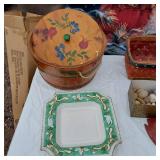 Claire Burke Holiday Collectibles 2001 Plate, Santa Tapestry, and Decorative Items