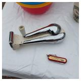 Household Items Including Vintage Can Opener and Assorted Kitchenware