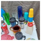 Household Items Including Vintage Can Opener and Assorted Kitchenware