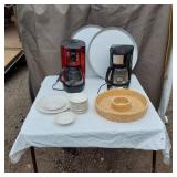 Mr. Coffee and Hamilton Beach Coffee Makers, Serving Trays, and Plates