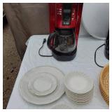 Mr. Coffee and Hamilton Beach Coffee Makers, Serving Trays, and Plates