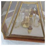 Hanging Brass and Glass Light Fixture
