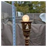 Antique Brass Floor Lamp with Ornate Design
