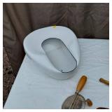 Lot of  Kitchen Utensils and Enamelware Bedpan