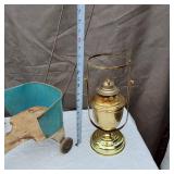 Lamp, Farmers Elevator Lake Lillian Dust Pan (dented), Doll Cart