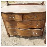 Antique Dresser with Mirror and Desk, plus Towel Rack
