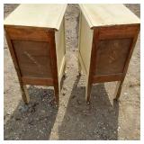 Pair of Vintage White Wooden Nightstands with Drawers - Were Sides of a Vanity