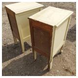Pair of Vintage White Wooden Nightstands with Drawers - Were Sides of a Vanity