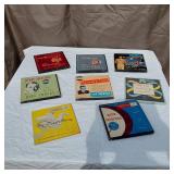 Vintage vinyl record albums including Bing Crosby, Fred Waring, and others