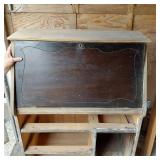 Antique Wooden Secretary Desk in Partial Restoration