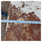 Red and White Metal Drop-Leaf Table