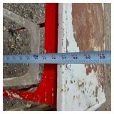 Red and White Metal Drop-Leaf Table