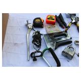 Lot of Locks with keys, tape measures Precicision Knife set and more