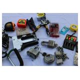 Lot of Locks with keys, tape measures Precicision Knife set and more