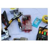 Lot of Locks with keys, tape measures Precicision Knife set and more