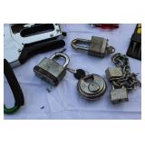Lot of Locks with keys, tape measures Precicision Knife set and more