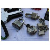 Lot of Locks with keys, tape measures Precicision Knife set and more