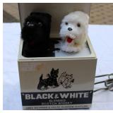 Vintage Black & White Blended Scotch Whiskey Mechanical Scottie/terrier display