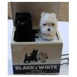 Vintage Black & White Blended Scotch Whiskey Mechanical Scottie/terrier display