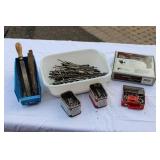 Large Collection of Drill Bits, Sears Electric Screwdriver and screwdriver bits