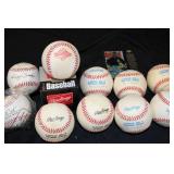 Collection of 11 Baseballs Babe Ruth, Roger Clemens Rawlings American & National League & World Series