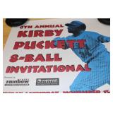 Kirby Puckett 8 Ball Tournament Poster Signed by Hall of Famer Tony Oliva Historical item! 1996