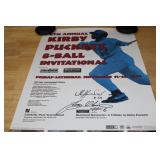Kirby Puckett 8 Ball Tournament Poster Signed by Hall of Famer Tony Oliva and unknown player