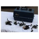 Flambeau Tackle box with Fishing gear Lures and Reels