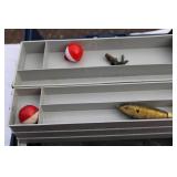 Flambeau Tackle box with Fishing gear Lures and Reels