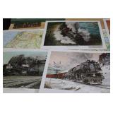Large Great Northern Collection Railroad Dishes, paper Collectibles prints, maps and more