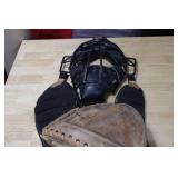 Baseball Catcher Full Sized Art piece - Carlton Fisk Glove has mask Chest protector and Shingaurds
