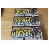 1990 TOPPS HOCKEY – 3 FACTORY SEALED SETS – 396 CARDS EACH – GRETZKY, LEMIEUX, BOURQUE!
