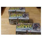 1990 TOPPS HOCKEY – 3 FACTORY SEALED SETS – 396 CARDS EACH – GRETZKY, LEMIEUX, BOURQUE!
